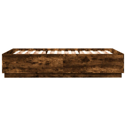 Bed Frame without Mattress Smoked Oak 140x200 cm