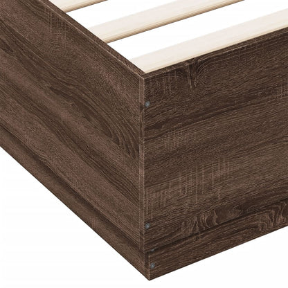 Bed Frame Brown Oak 140x200 cm Engineered Wood