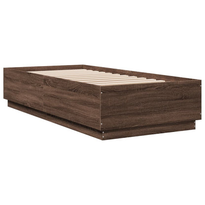 Bed Frame without Mattress Brown Oak 100x200 cm