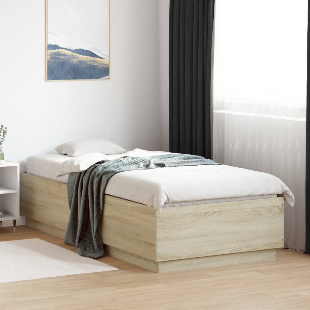 Bed Frame without Mattress Sonoma Oak 90x200 cm