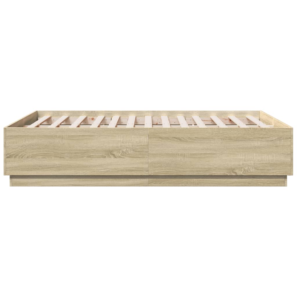 Bed Frame Sonoma Oak 140x190 cm Engineered Wood