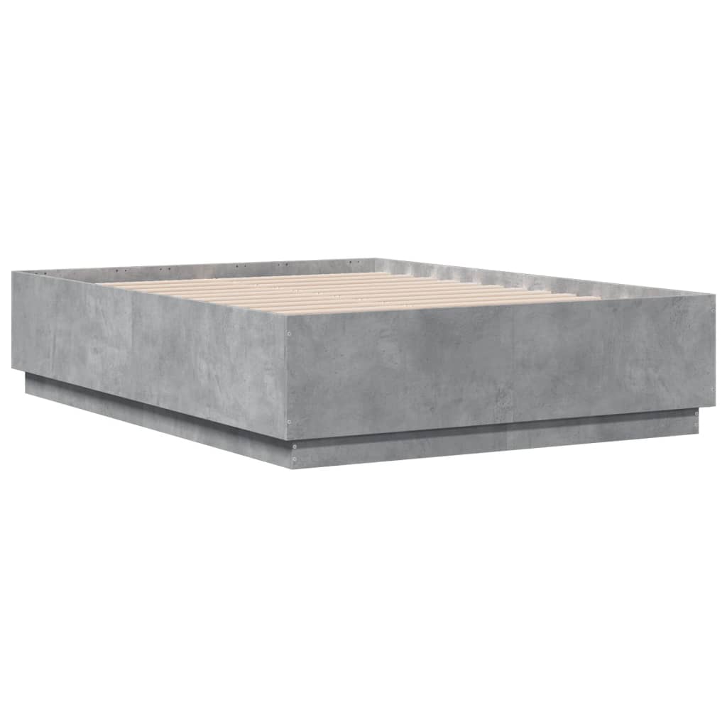 Bed Frame without Mattress Concrete Grey 140x190 cm