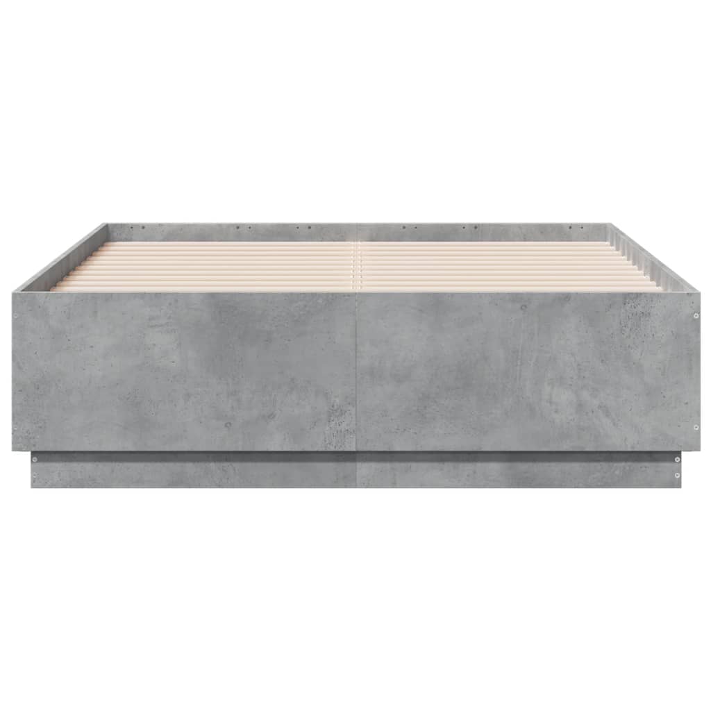 Bed Frame without Mattress Concrete Grey 140x190 cm