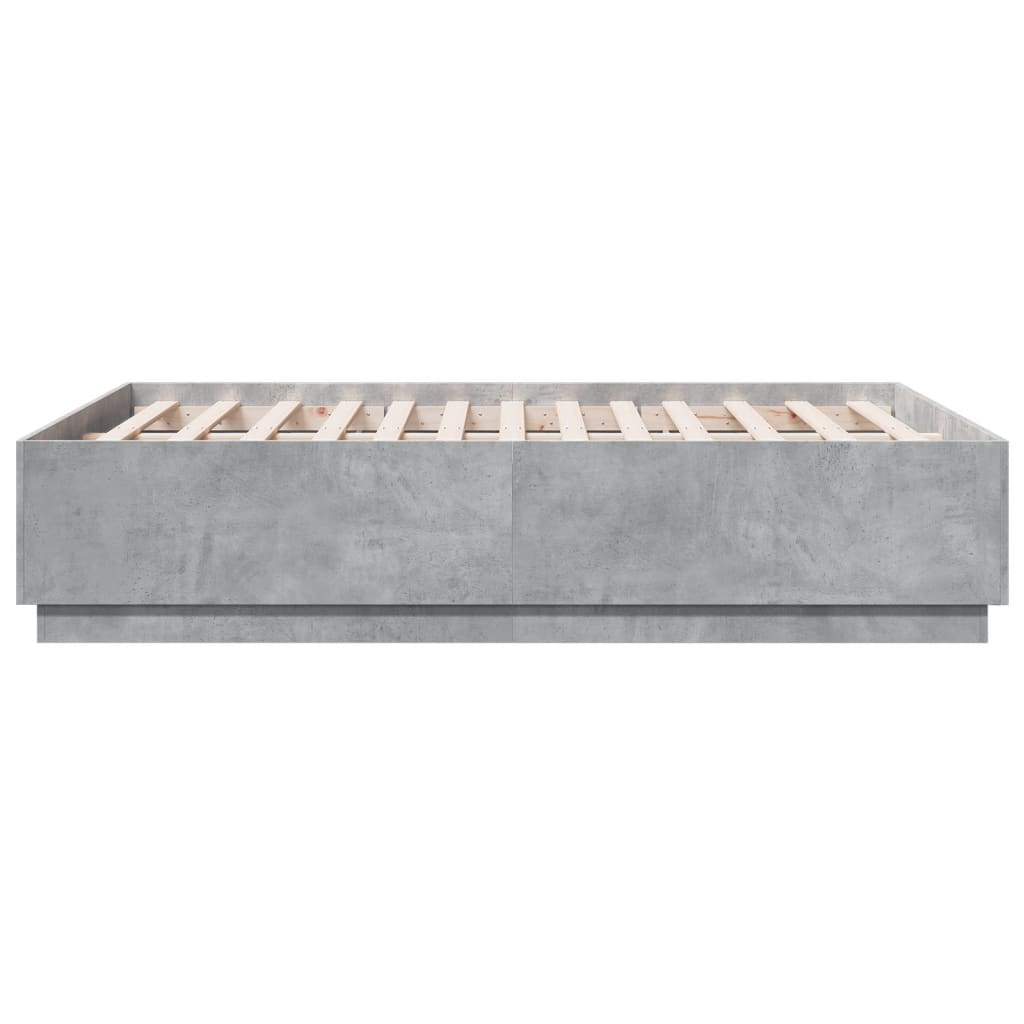 Bed Frame without Mattress Concrete Grey 140x190 cm