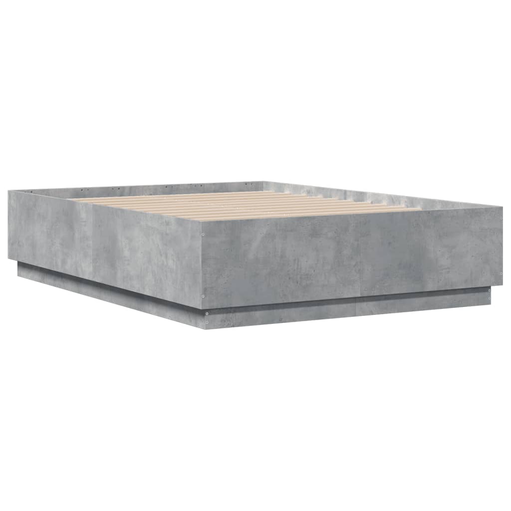 Bed Frame without Mattress Concrete Grey 140x190 cm