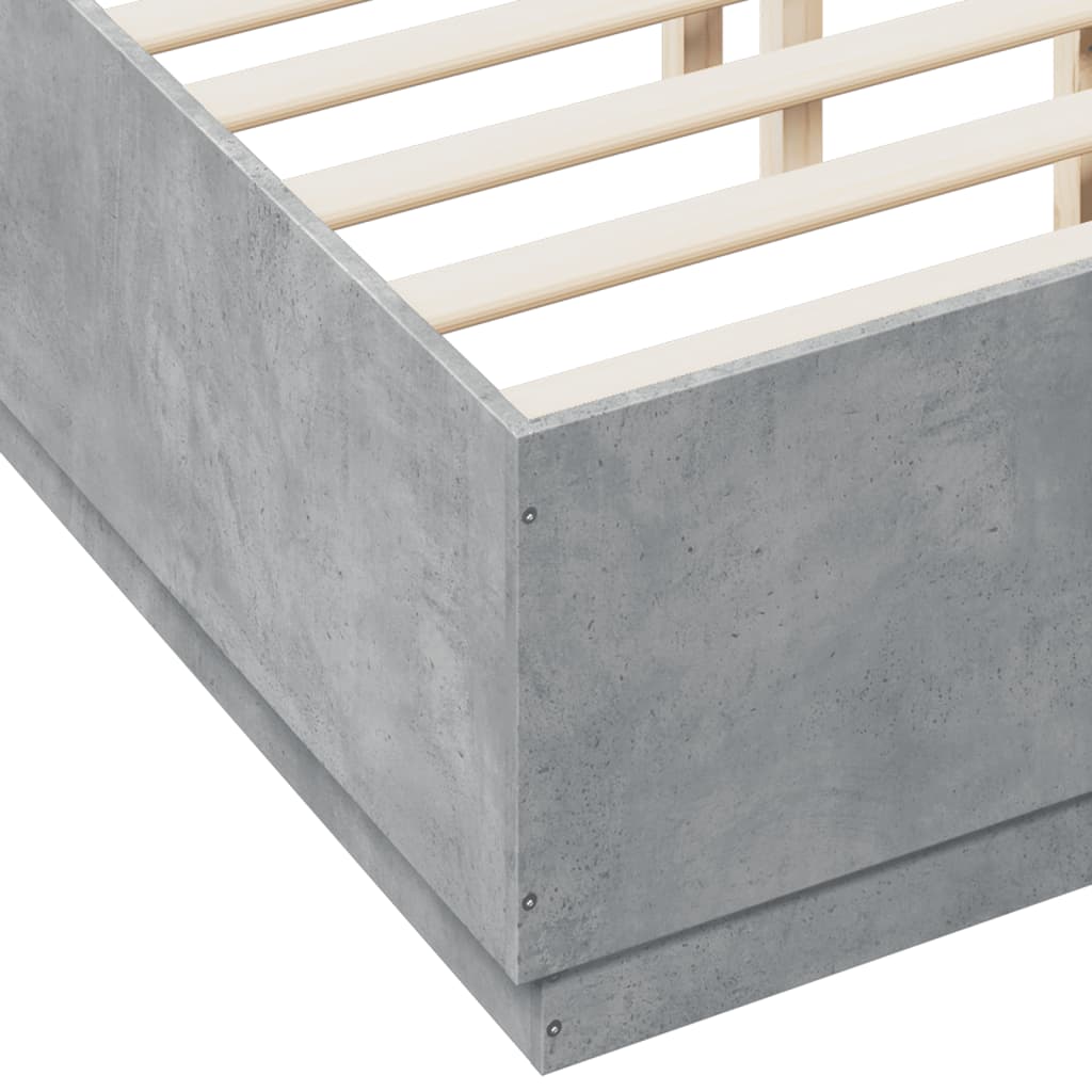 Bed Frame without Mattress Concrete Grey 140x190 cm