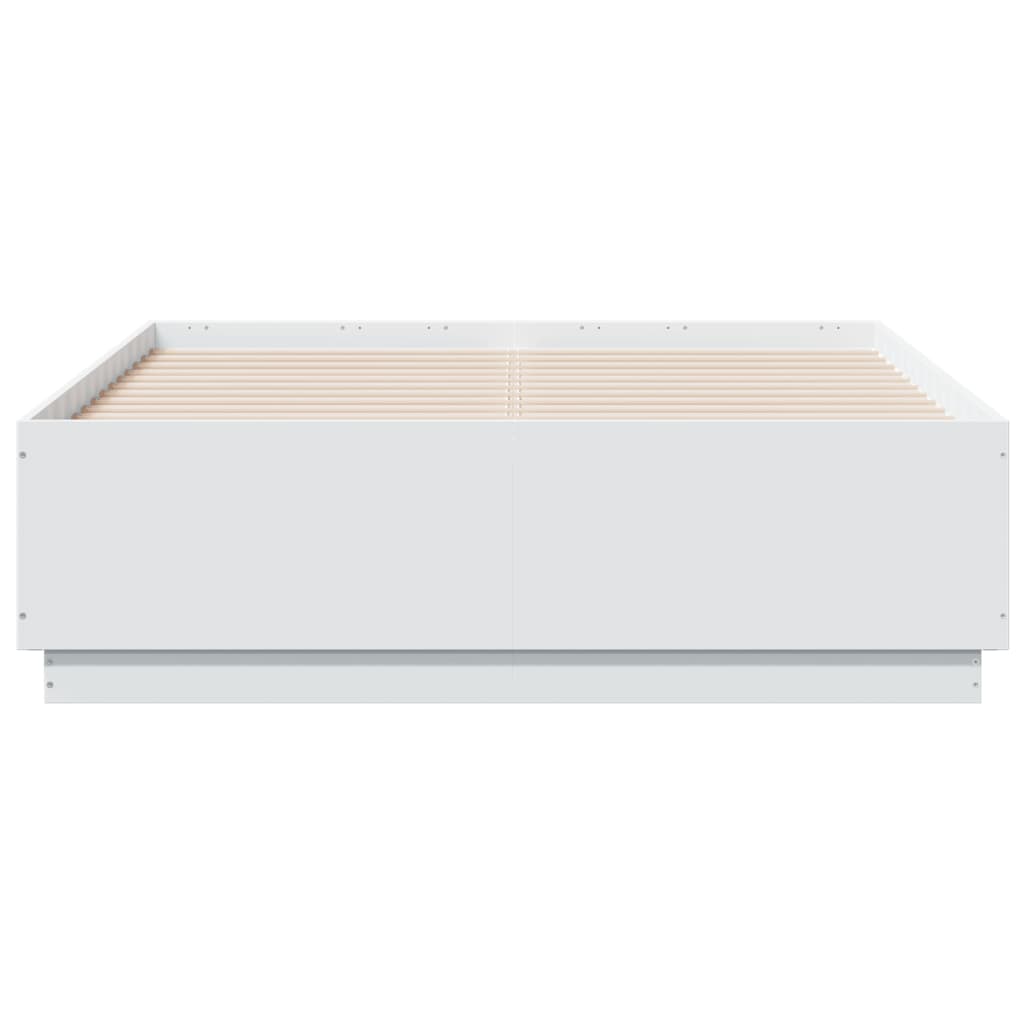 Bed Frame White 135x190 cm Double Engineered Wood