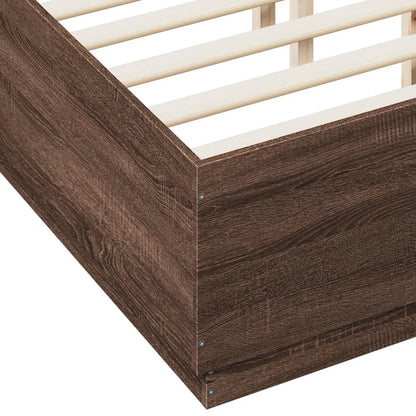 Bed Frame without Mattress Brown Oak 135x190 cm Double