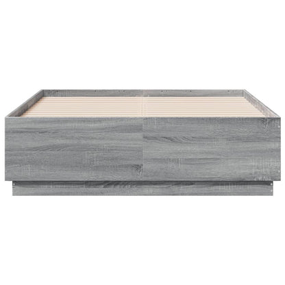 Bed Frame Grey Sonoma 120x190 cm Small Double Engineered Wood