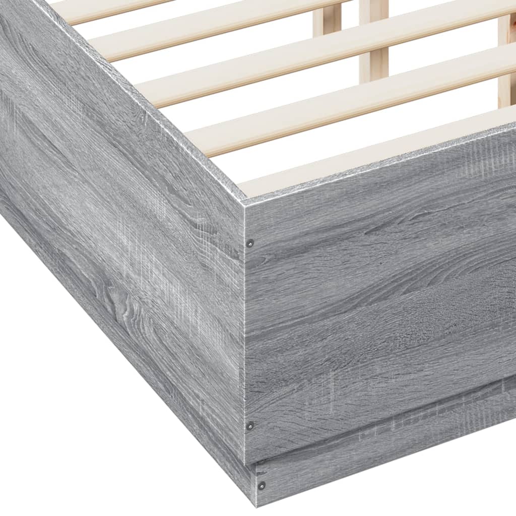 Bed Frame Grey Sonoma 120x190 cm Small Double Engineered Wood