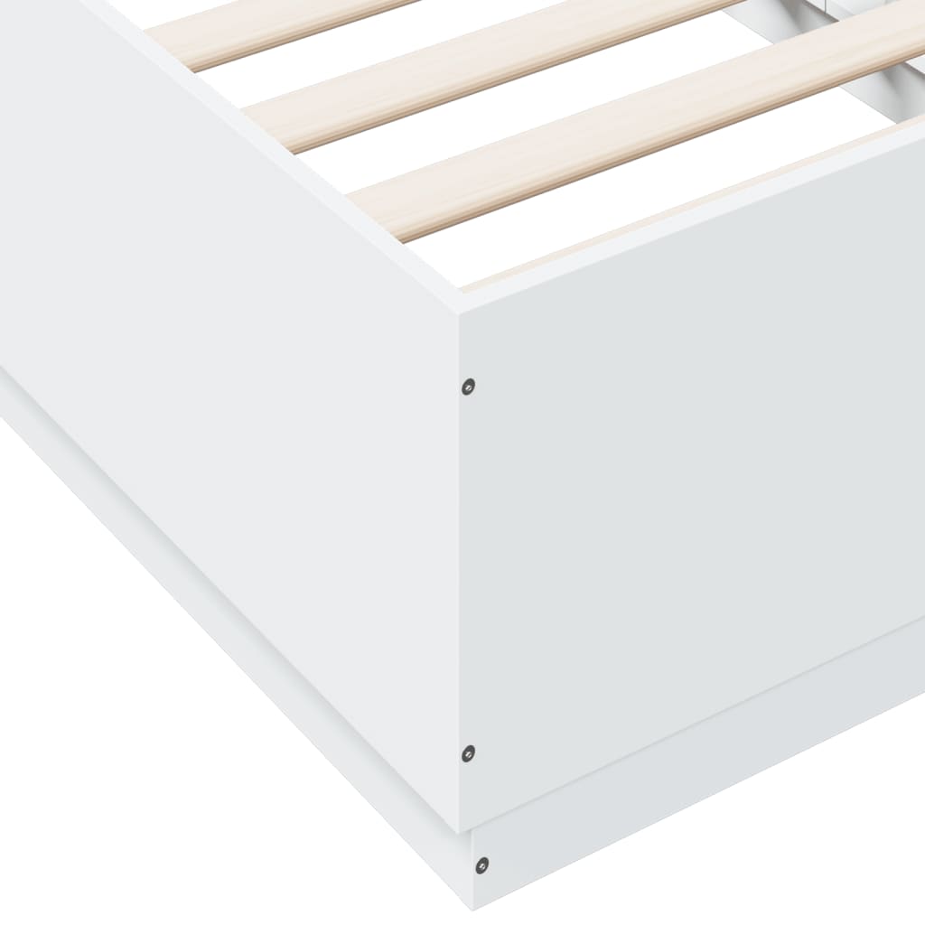 Bed Frame White 90x190 cm Single Engineered Wood