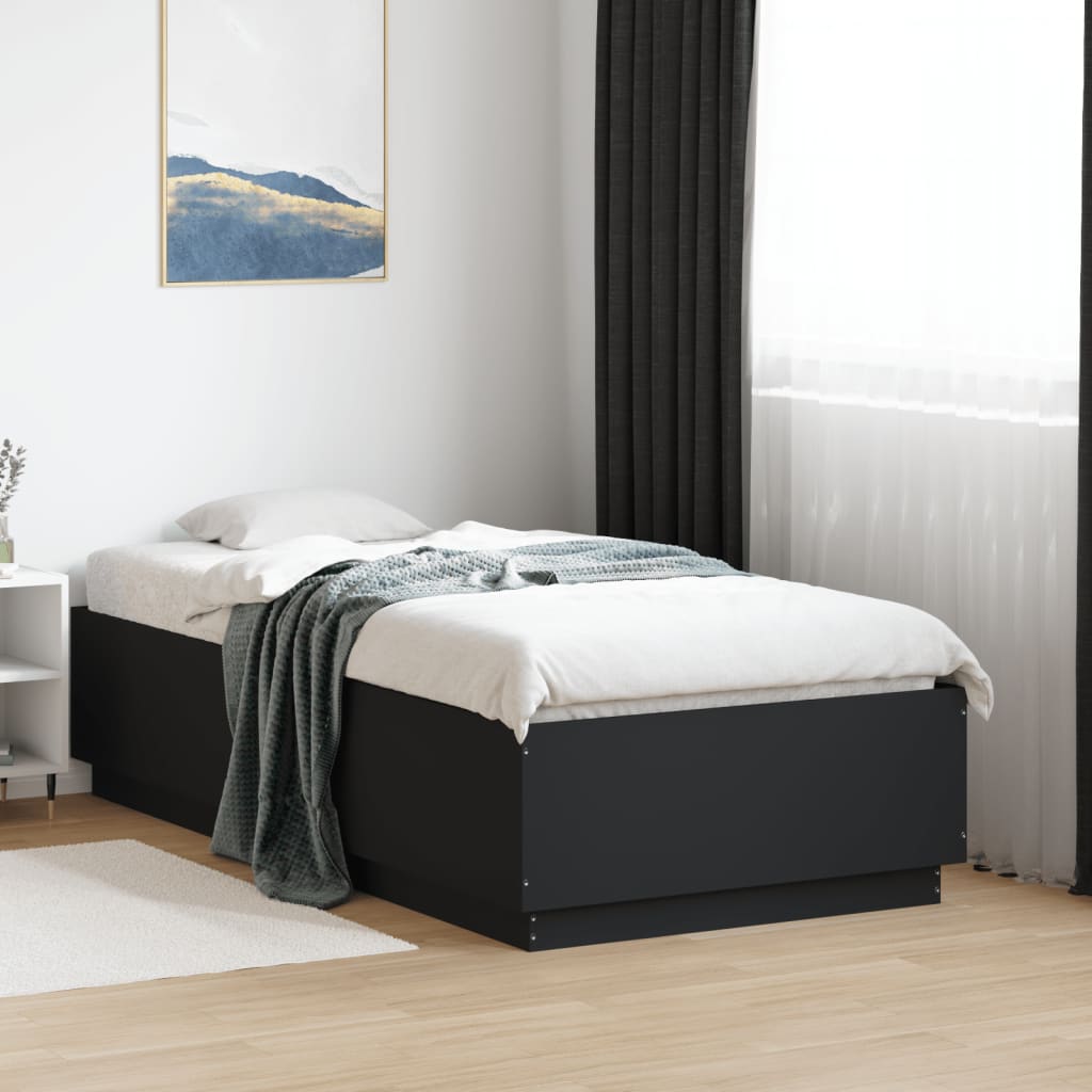 Bed Frame without Mattress Black 90x190 cm Single