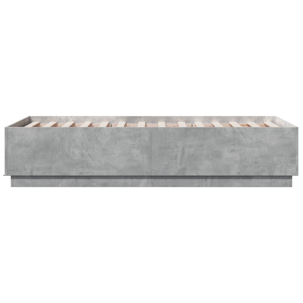 Bed Frame Concrete Grey 90x190 cm Single Engineered Wood