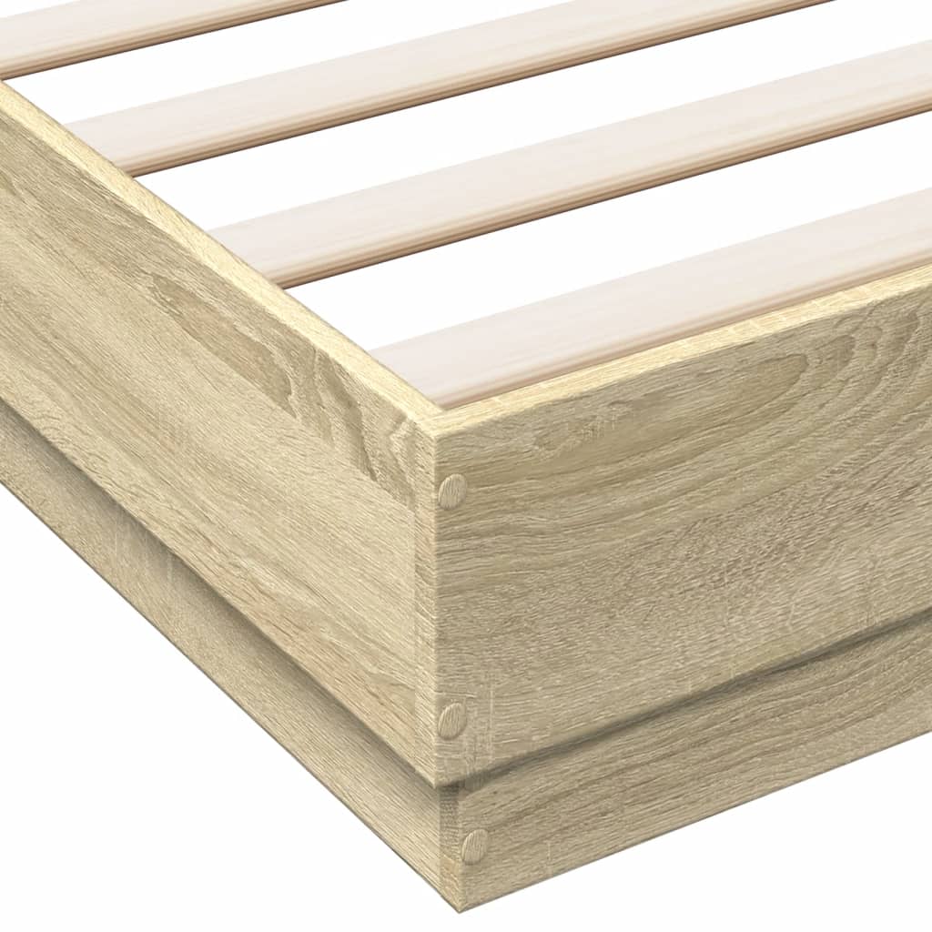 Bed Frame with LED Lights Sonoma Oak 160x200 cm