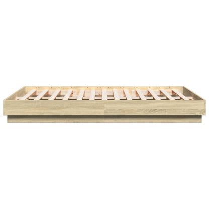 Bed Frame with LED Lights Sonoma Oak 120x200 cm