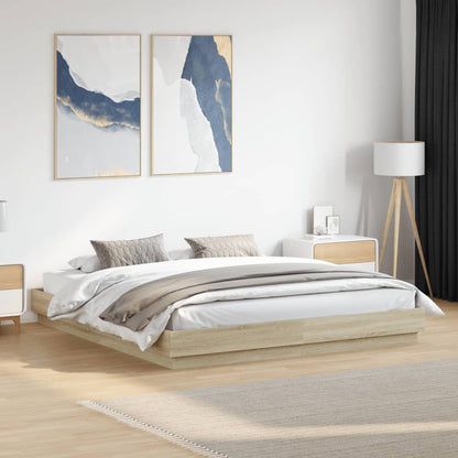 Bed Frame without Mattress Sonoma Oak 200x200 cm