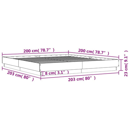 Bed Frame without Mattress Sonoma Oak 200x200 cm