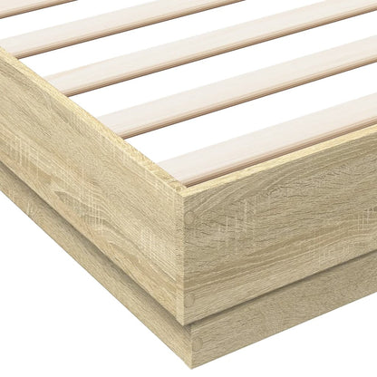 Bed Frame Sonoma Oak 180x200 cm Super King Engineered Wood