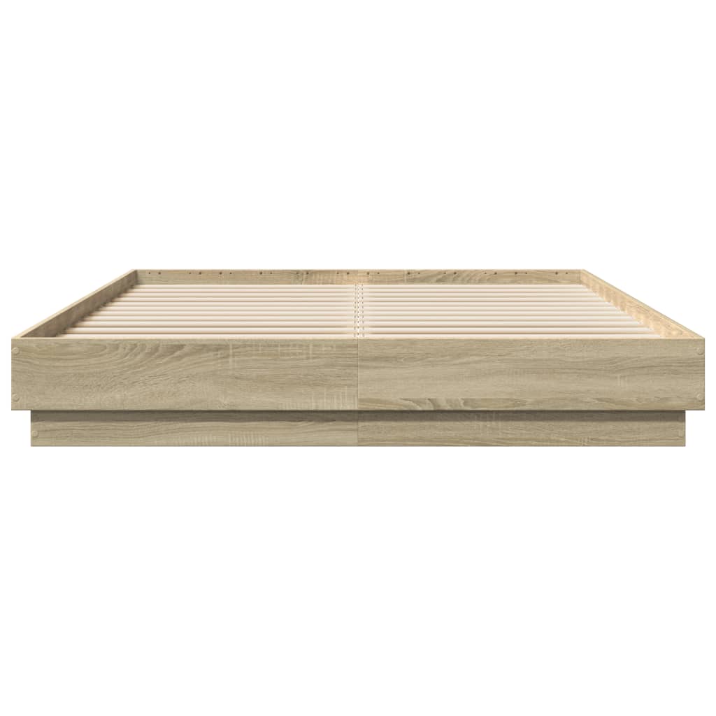 Bed Frame Sonoma Oak 160x200 cm Engineered Wood