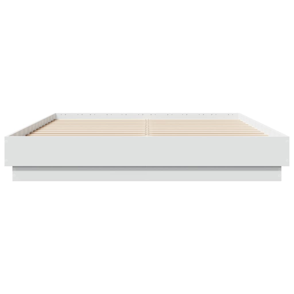 Bed Frame White 150x200 cm King Size Engineered Wood