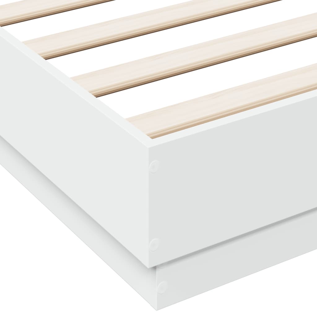 Bed Frame White 150x200 cm King Size Engineered Wood