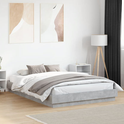 Bed Frame Concrete Grey 140x200 cm Engineered Wood