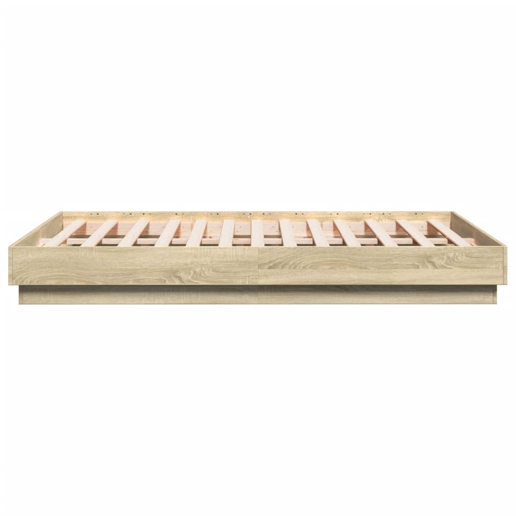 Bed Frame without Mattress Sonoma Oak 140x190 cm