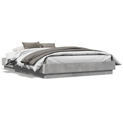 Bed Frame without Mattress Concrete Grey 140x190 cm