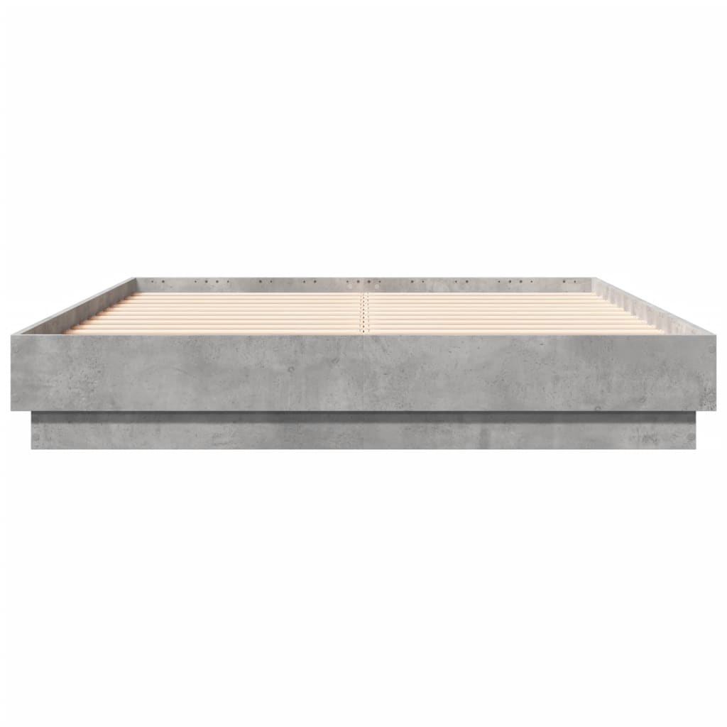 Bed Frame without Mattress Concrete Grey 135x190 cm Double