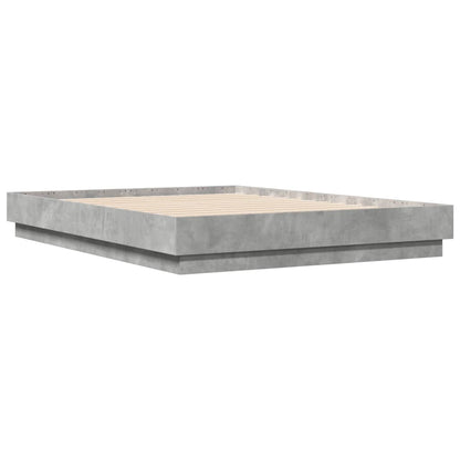 Bed Frame without Mattress Concrete Grey 135x190 cm Double