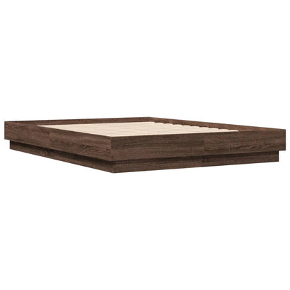 Bed Frame without Mattress Brown Oak 135x190 cm Double