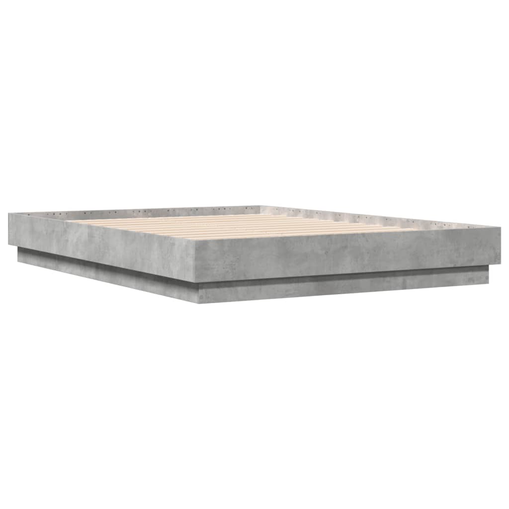 Bed Frame Concrete Grey 120x190 cm Small Double Engineered Wood