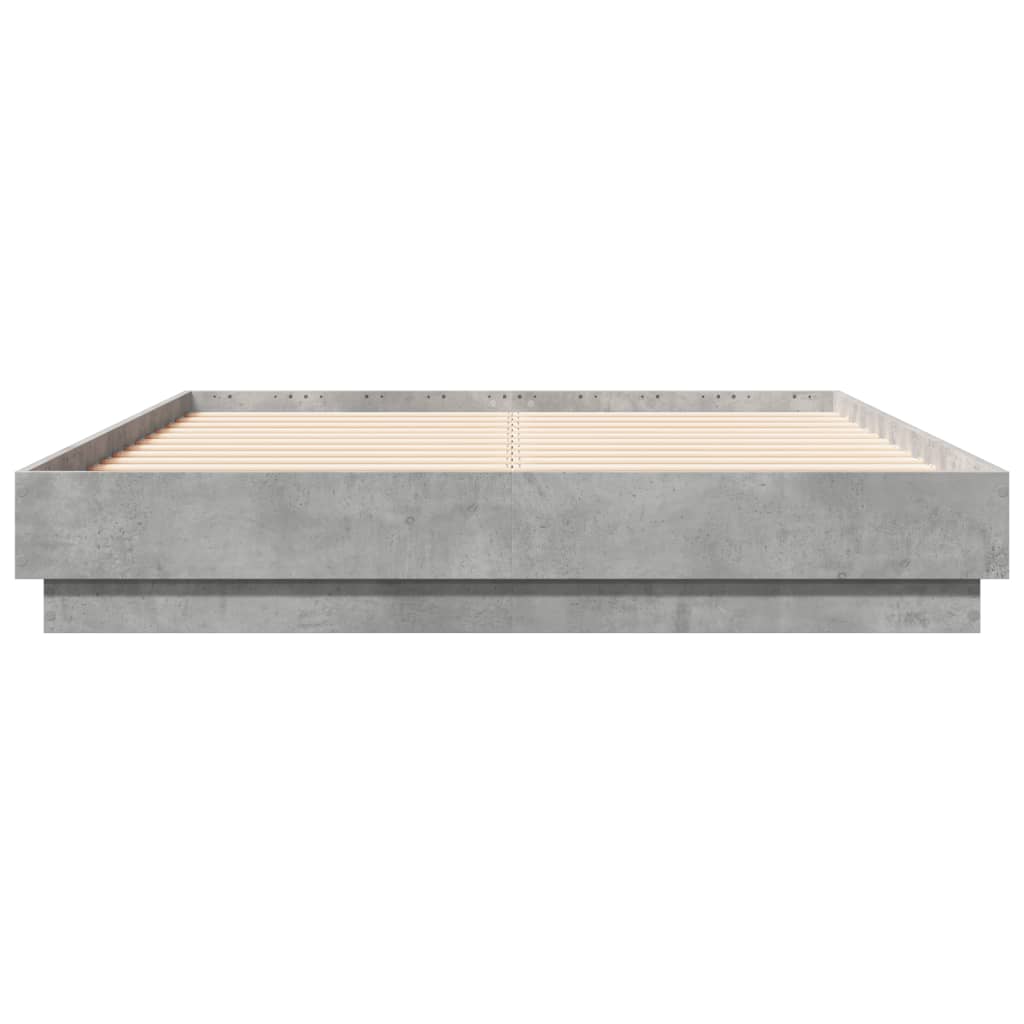 Bed Frame Concrete Grey 120x190 cm Small Double Engineered Wood