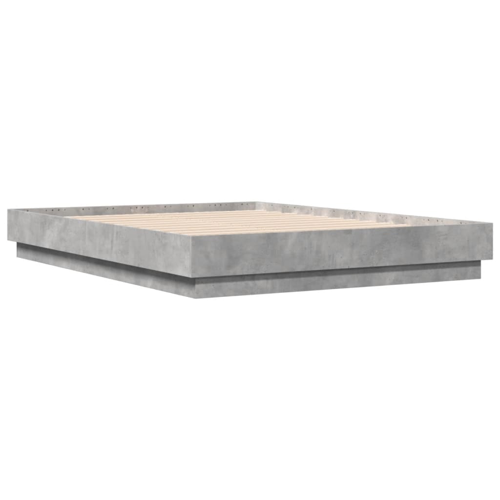 Bed Frame Concrete Grey 120x190 cm Small Double Engineered Wood