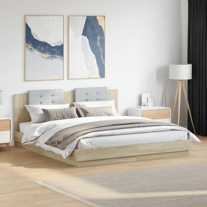 Bed Frame without Mattress Sonoma Oak 200x200 cm