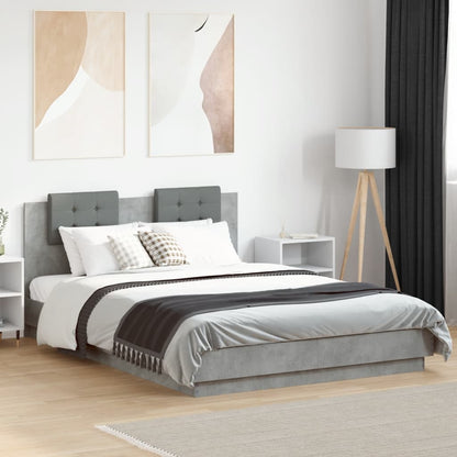 Bed Frame without Mattress Concrete Grey 150x200 cm King Size