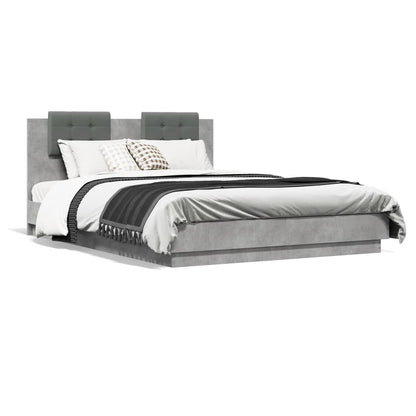 Bed Frame without Mattress Concrete Grey 150x200 cm King Size