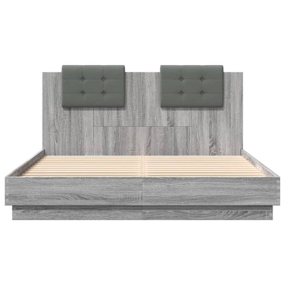 Bed Frame without Mattress Grey Sonoma 150x200 cm King Size