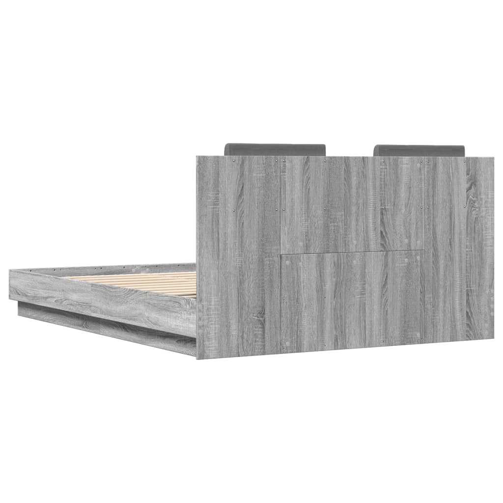 Bed Frame without Mattress Grey Sonoma 150x200 cm King Size