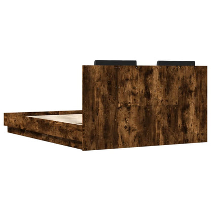 Bed Frame without Mattress Smoked Oak 140x200 cm