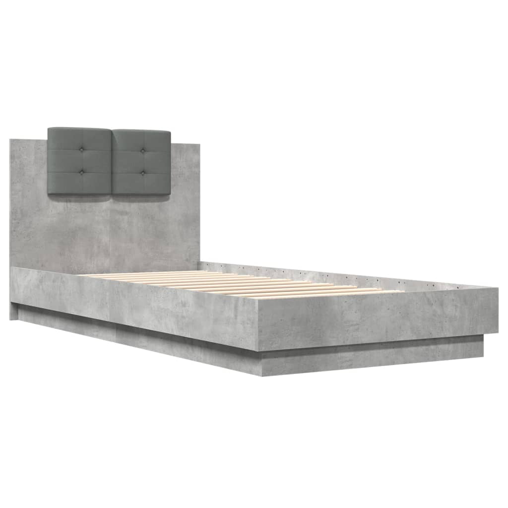 Bed Frame without Mattress Concrete Grey 100x200 cm