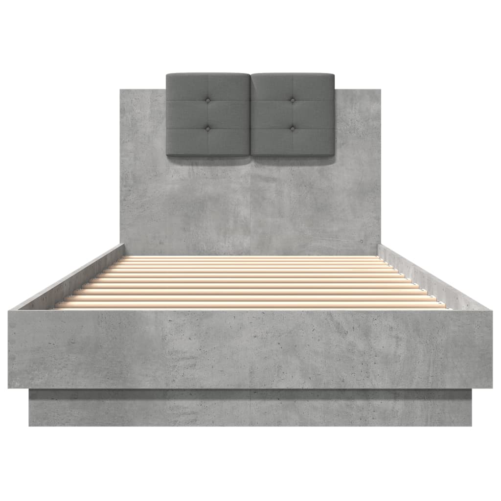 Bed Frame without Mattress Concrete Grey 100x200 cm