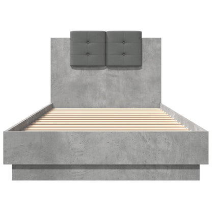 Bed Frame without Mattress Concrete Grey 100x200 cm