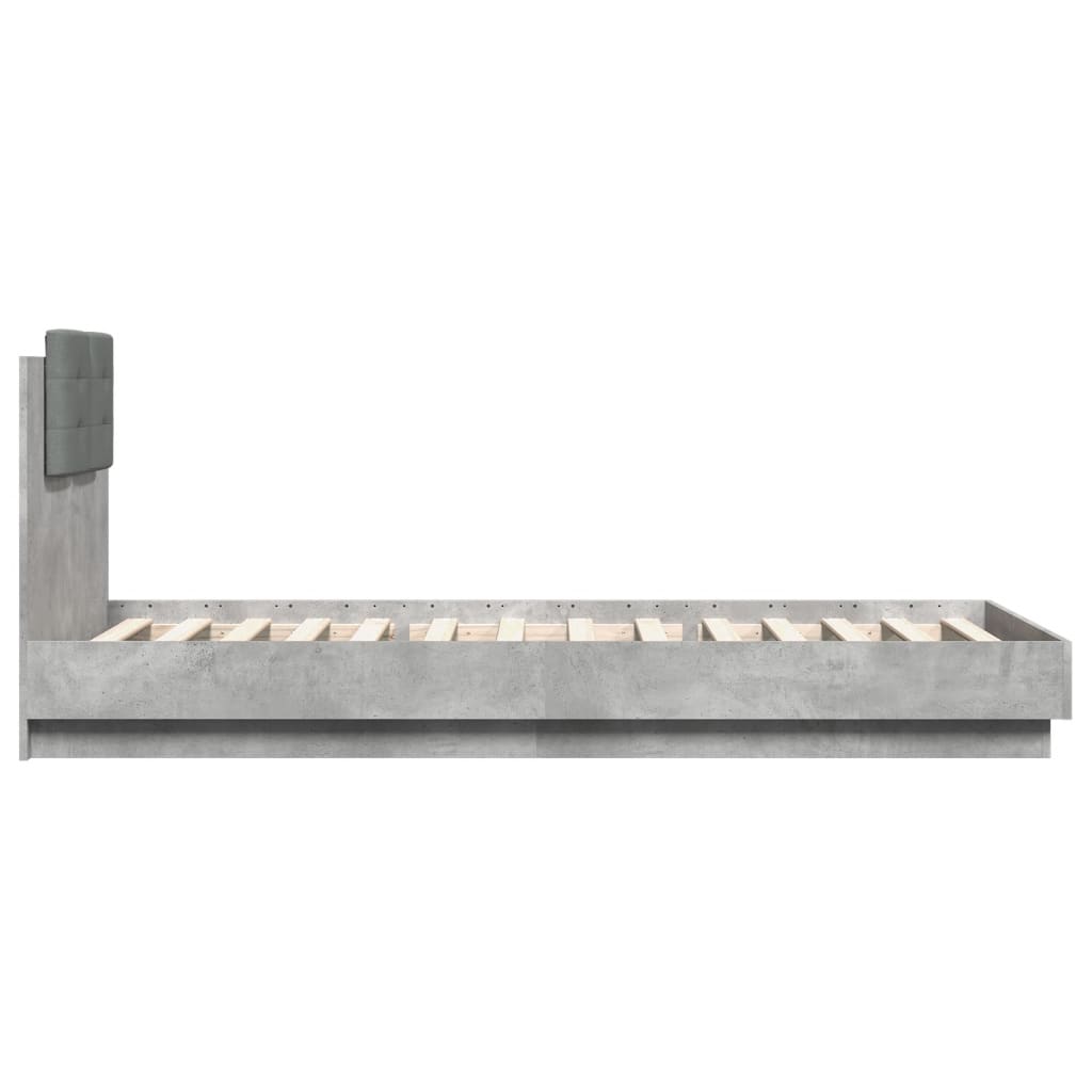 Bed Frame without Mattress Concrete Grey 100x200 cm