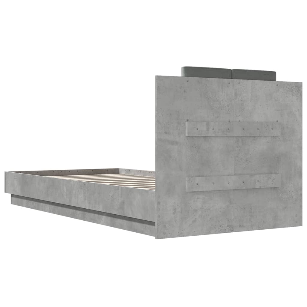 Bed Frame without Mattress Concrete Grey 100x200 cm