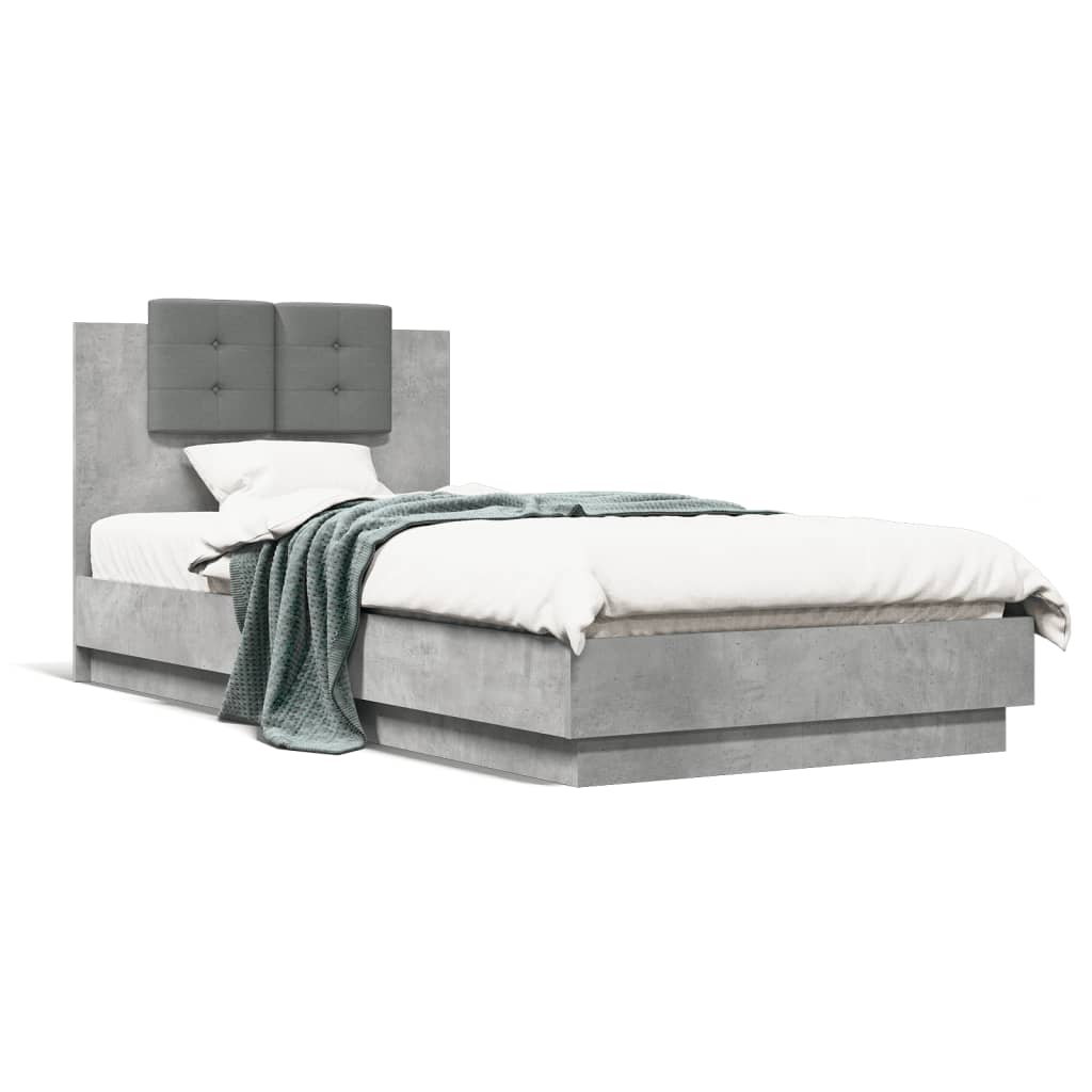 Bed Frame without Mattress Concrete Grey 100x200 cm