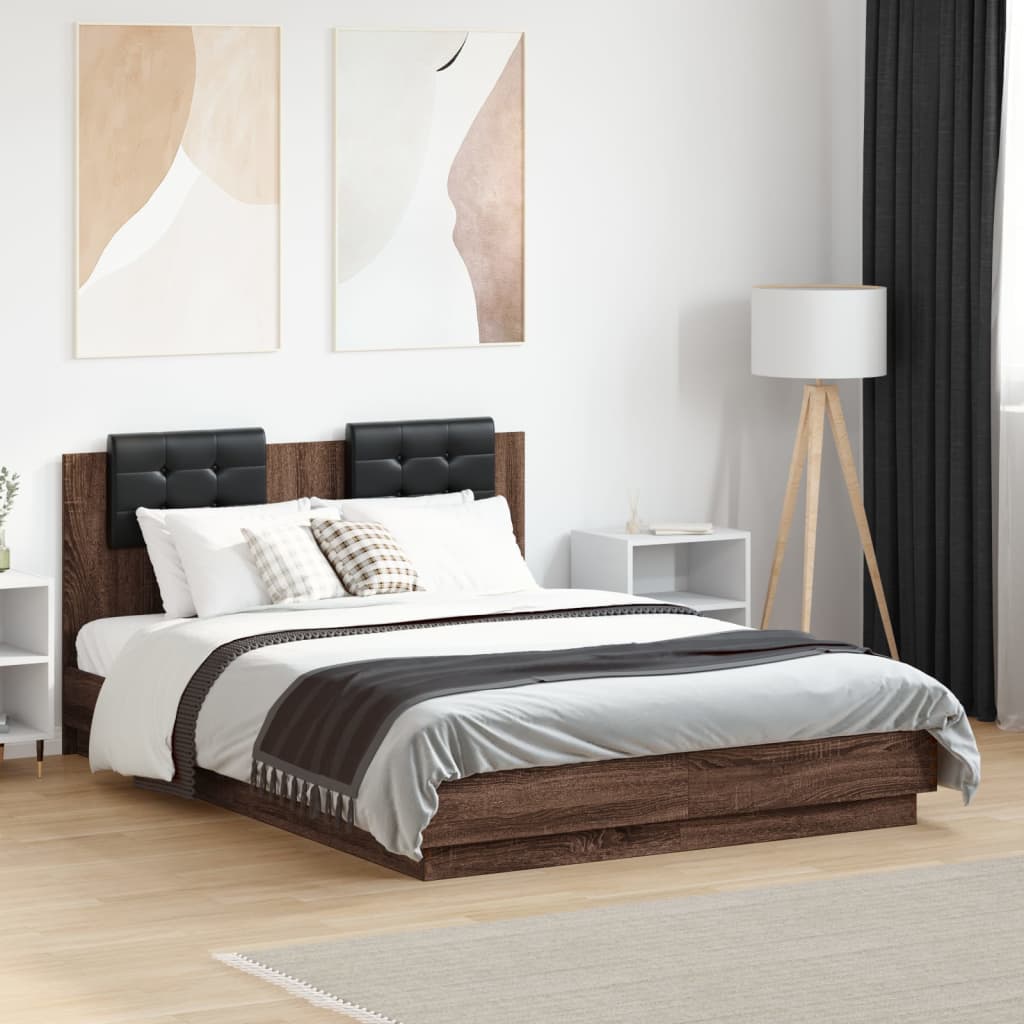 Bed Frame without Mattress Brown Oak 120x190 cm Small Double