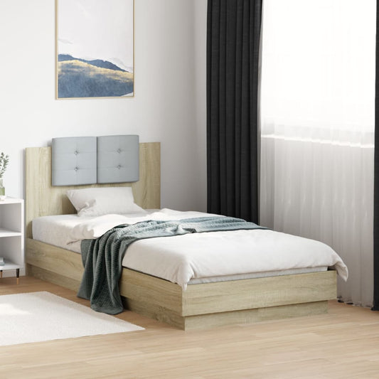 Bed Frame without Mattress Sonoma Oak 90x190 cm Single