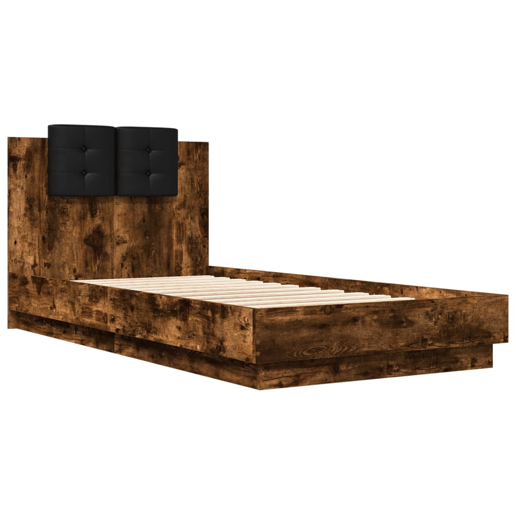 Bed Frame without Mattress Smoked Oak 90x190 cm Single