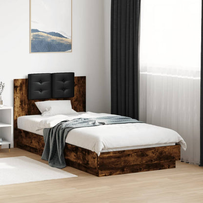 Bed Frame without Mattress Smoked Oak 90x190 cm Single